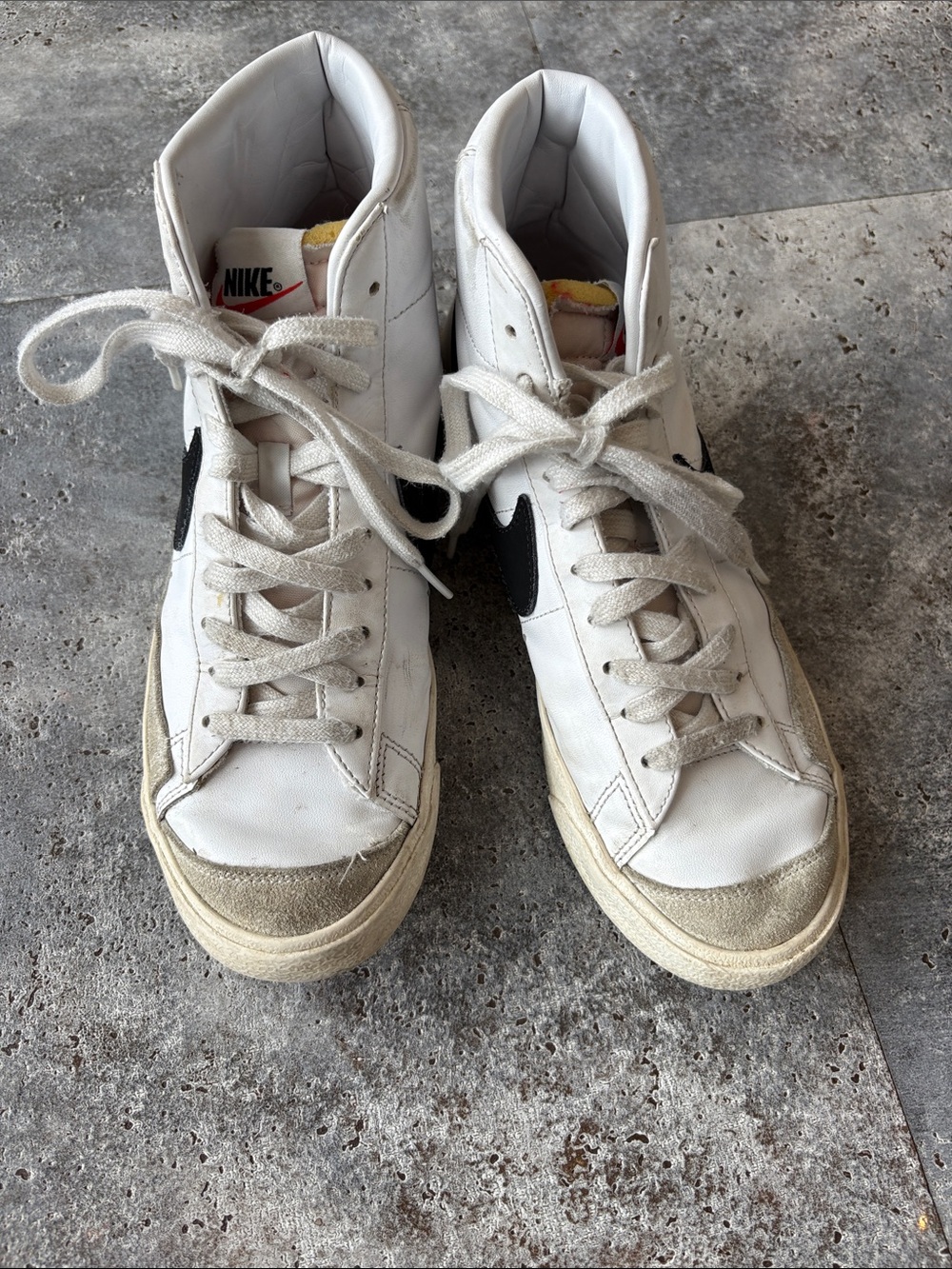 Nike Women's White High-Top Sneakers with Black Swoosh